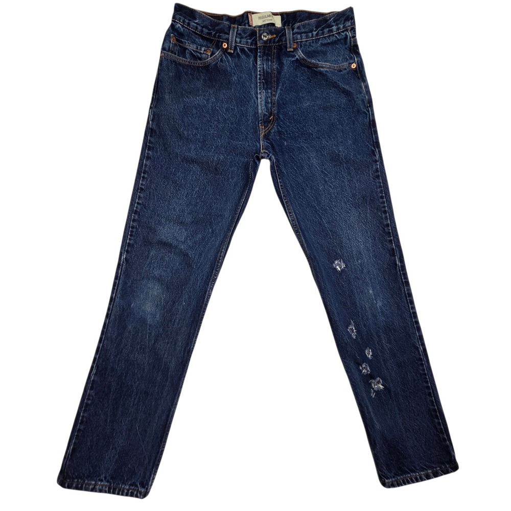 Vtg‎ Y2K Levi's 505 Sraight Leg Regular Jeans Mens 34x32 Fits 32×32 Distressed